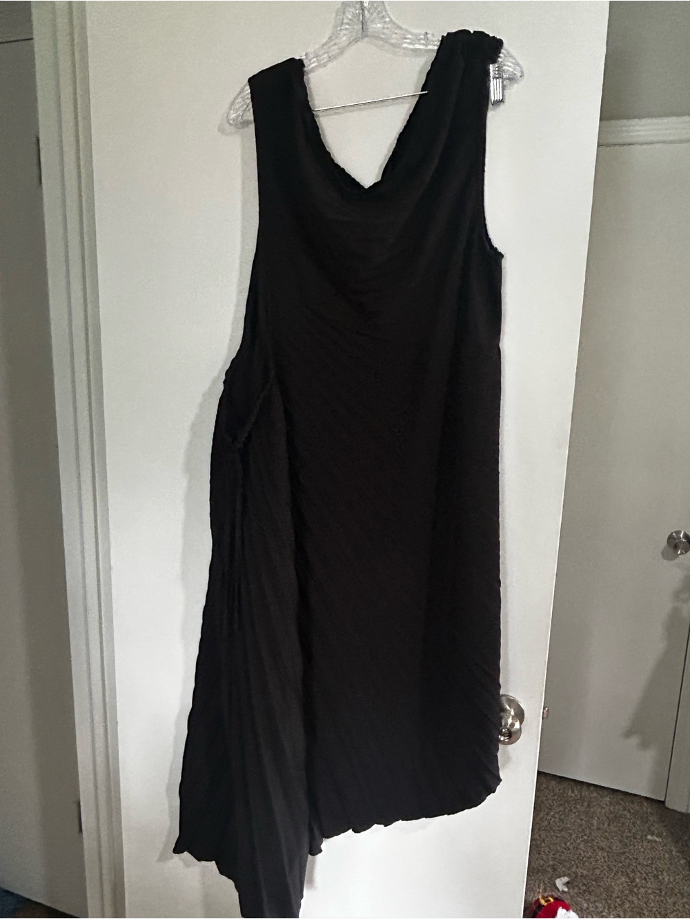 SHEIN Black Pleated Cut Out Asymmetrical Draped Off-The-Shoulder Dress - Picture 3 of 5